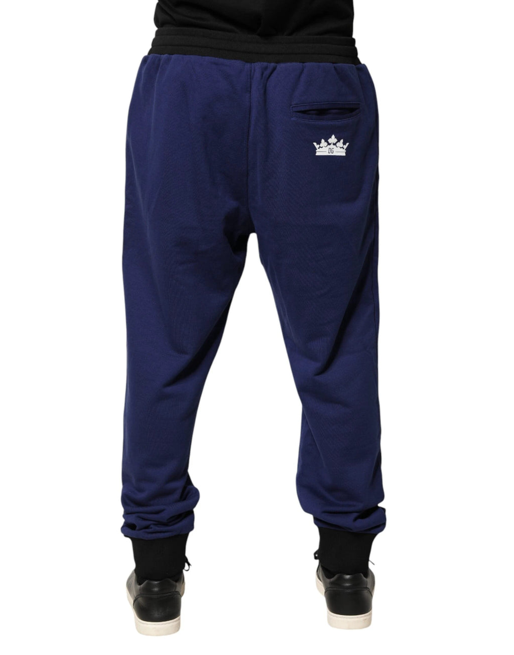 Dolce & Gabbana Blue Cotton Mid Waist Jogger Trousers Pants by Dolce & Gabbana