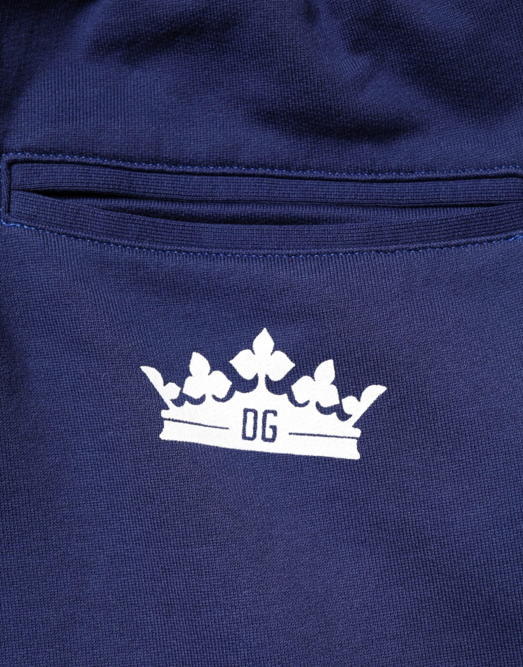 Dolce & Gabbana Blue Cotton Mid Waist Jogger Trousers Pants by Dolce & Gabbana