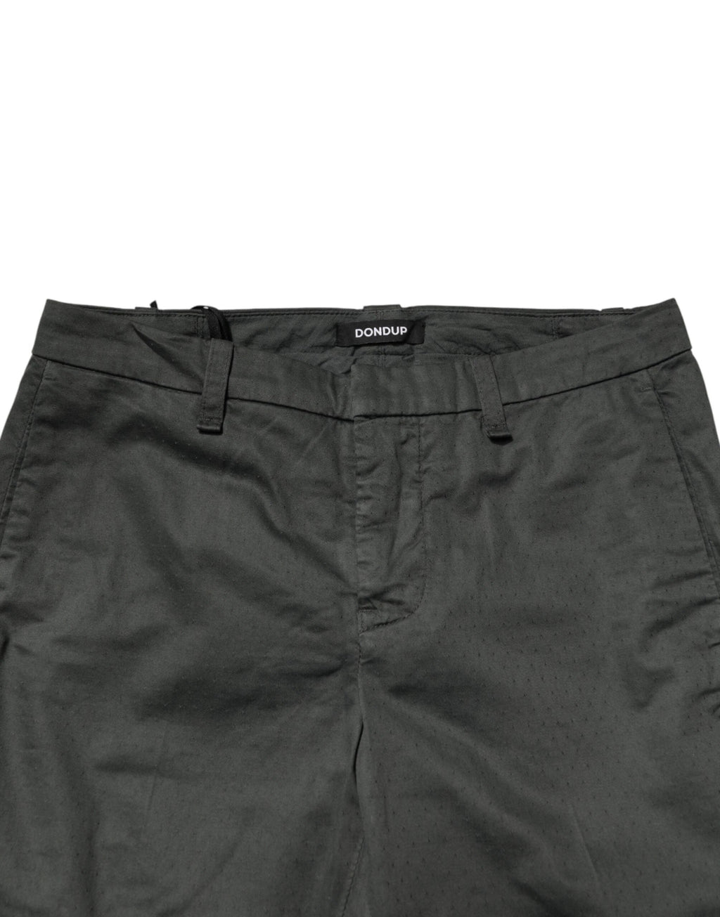 Dondup Dark Gray Cotton Mid Waist Skinny Men Chino Trouser Pants by Dondup