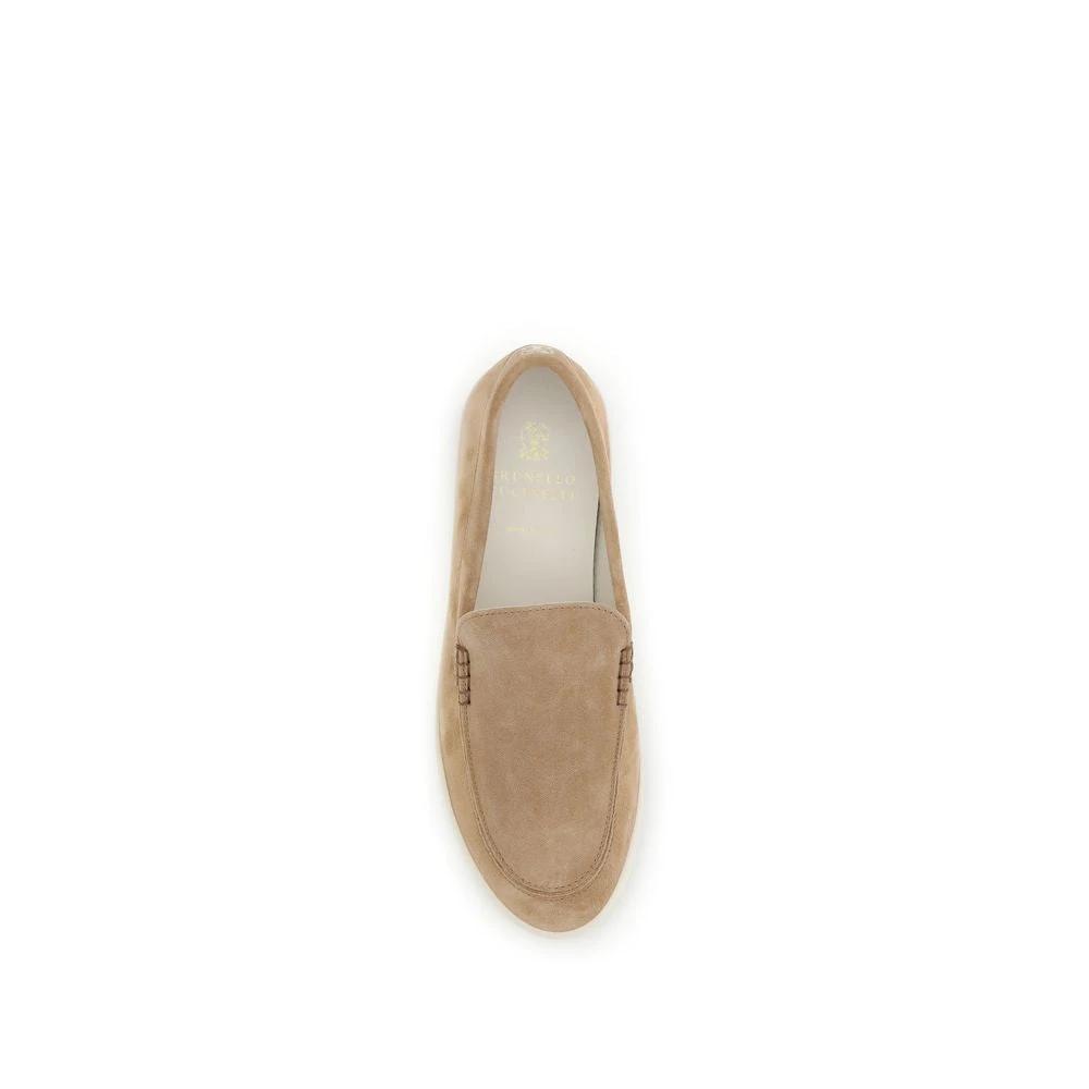 Brunello Cucinelli Beige Rubber Slip-On Loafers by Brunello Cucinelli
