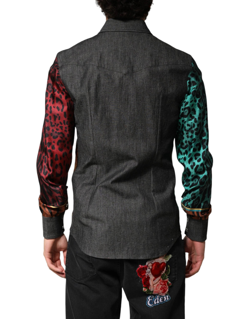 Dolce & Gabbana Multicolor Tiger Leopard Print Silk Men Shirt by Dolce & Gabbana