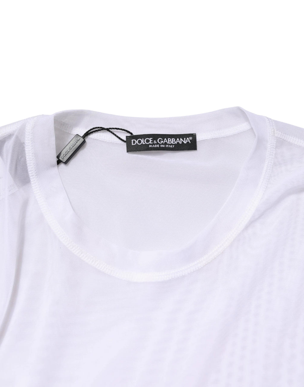 Dolce & Gabbana White Nylon Long Sleeves Crewneck T-Shirt by Dolce & Gabbana