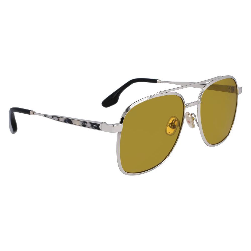 Victoria Beckham Gray Metal Sunglasses by Victoria Beckham