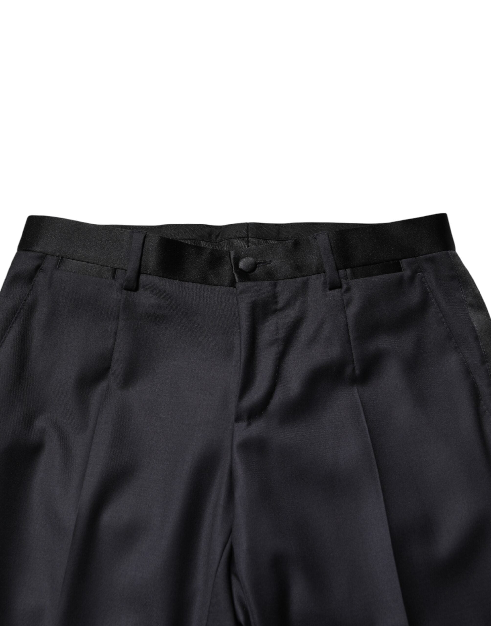 Costume trois pièces Dolce &amp; Gabbana en laine noire à simple boutonnage pour homme