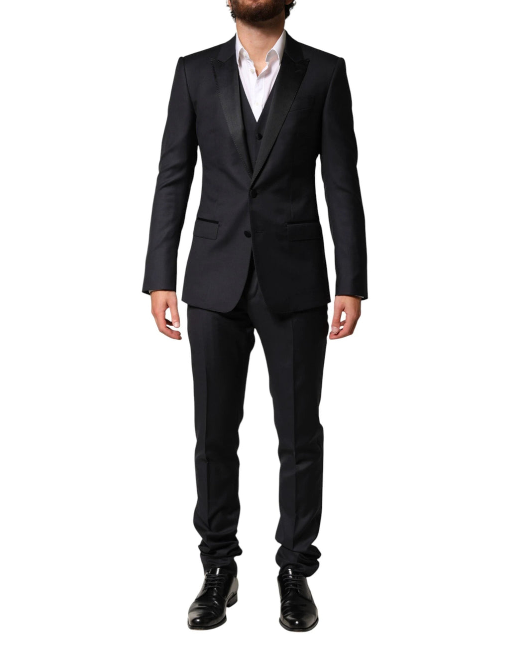 Dolce & Gabbana Black Wool Single Breasted 3 Piece Men Suit by Dolce & Gabbana