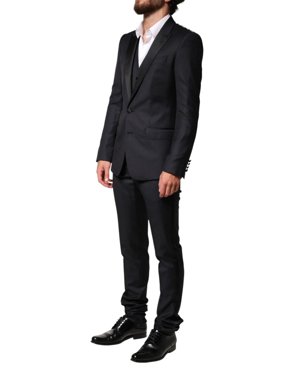 Dolce & Gabbana Black Wool Single Breasted 3 Piece Men Suit by Dolce & Gabbana