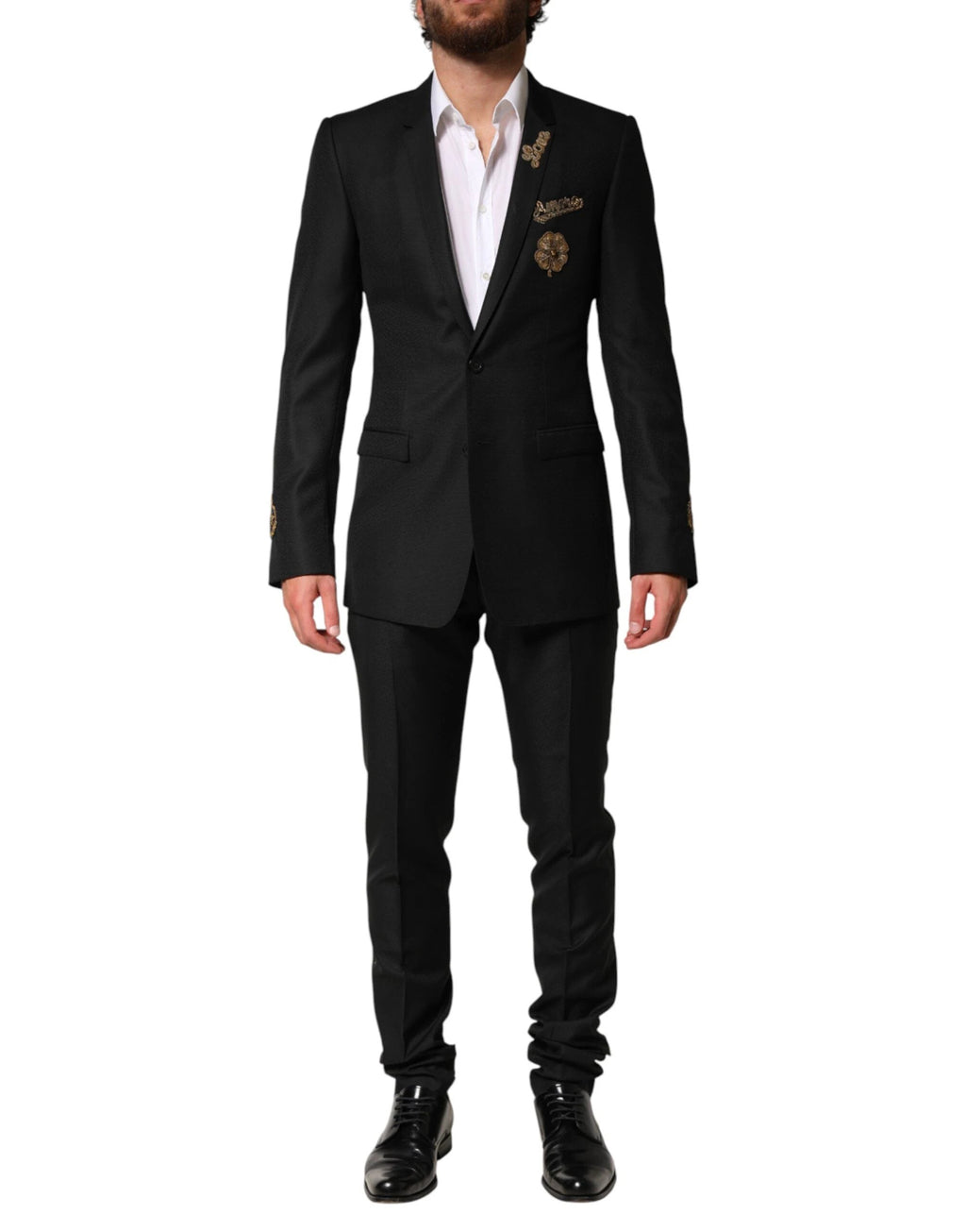 Dolce & Gabbana Black Embellished Single Breasted 2 Pc Suit by Dolce & Gabbana