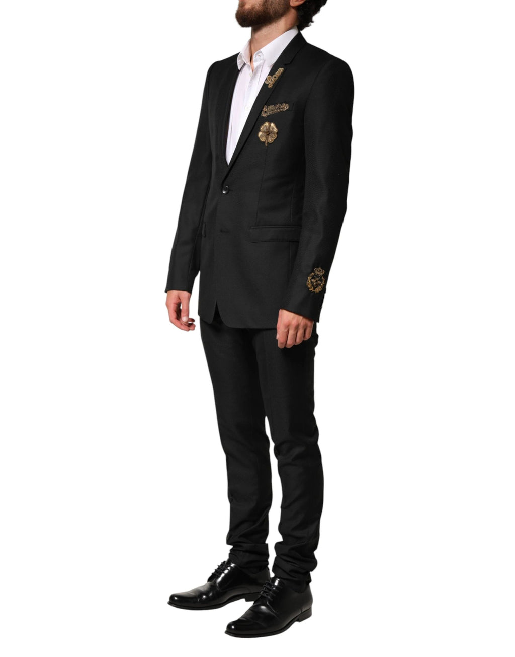 Dolce & Gabbana Black Embellished Single Breasted 2 Pc Suit by Dolce & Gabbana