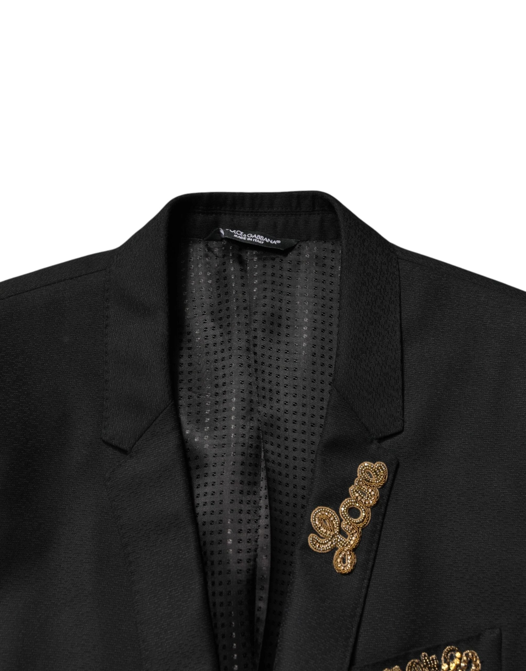 Dolce & Gabbana Black Embellished Single Breasted 2 Pc Suit by Dolce & Gabbana