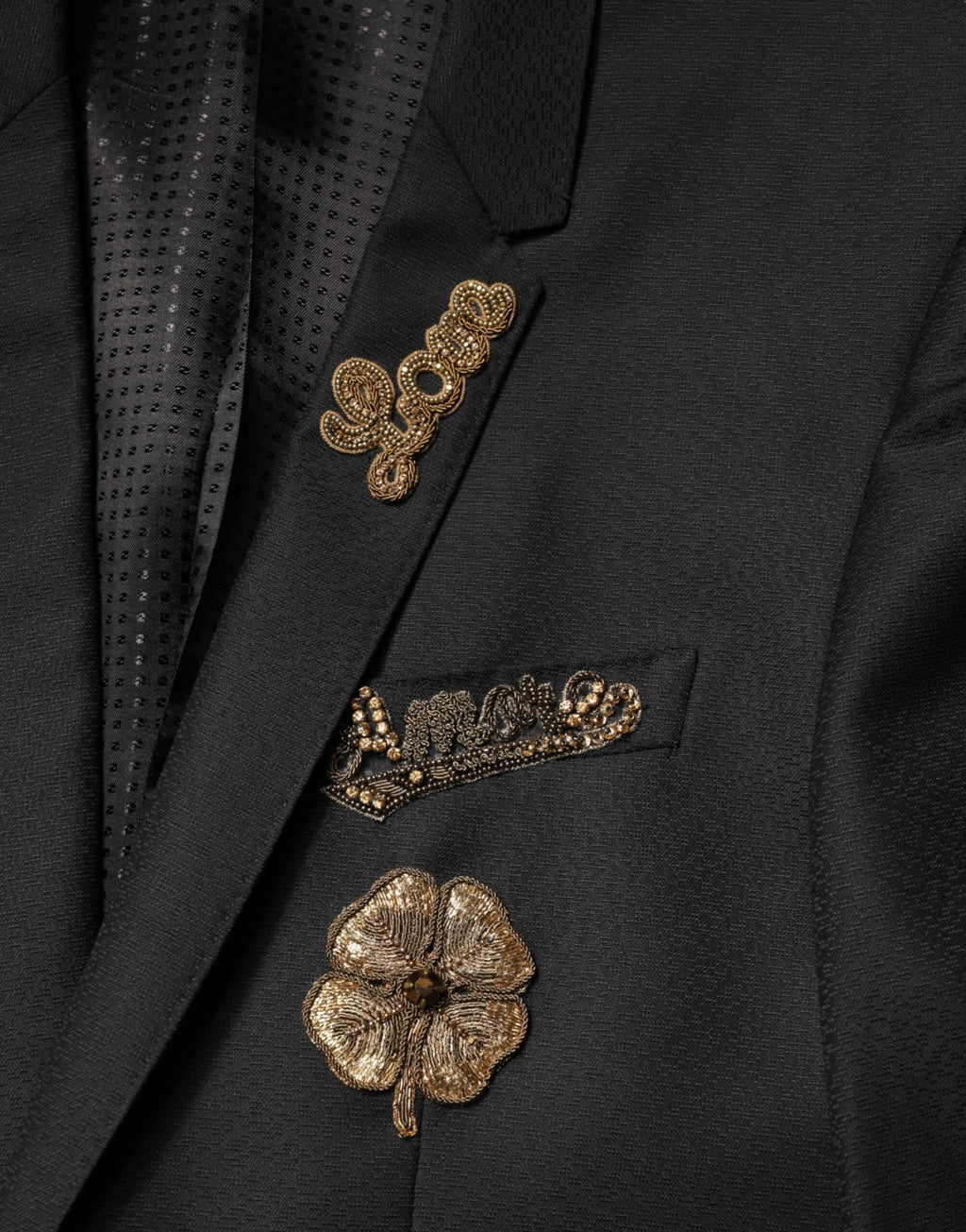 Dolce & Gabbana Black Embellished Single Breasted 2 Pc Suit by Dolce & Gabbana