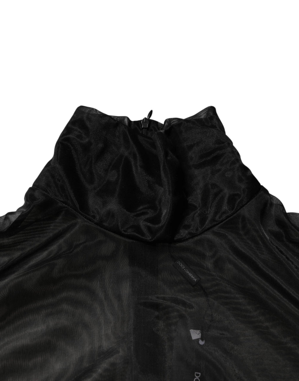 Dolce & Gabbana Black Sheer Long Sleeves Turtleneck Top by Dolce & Gabbana