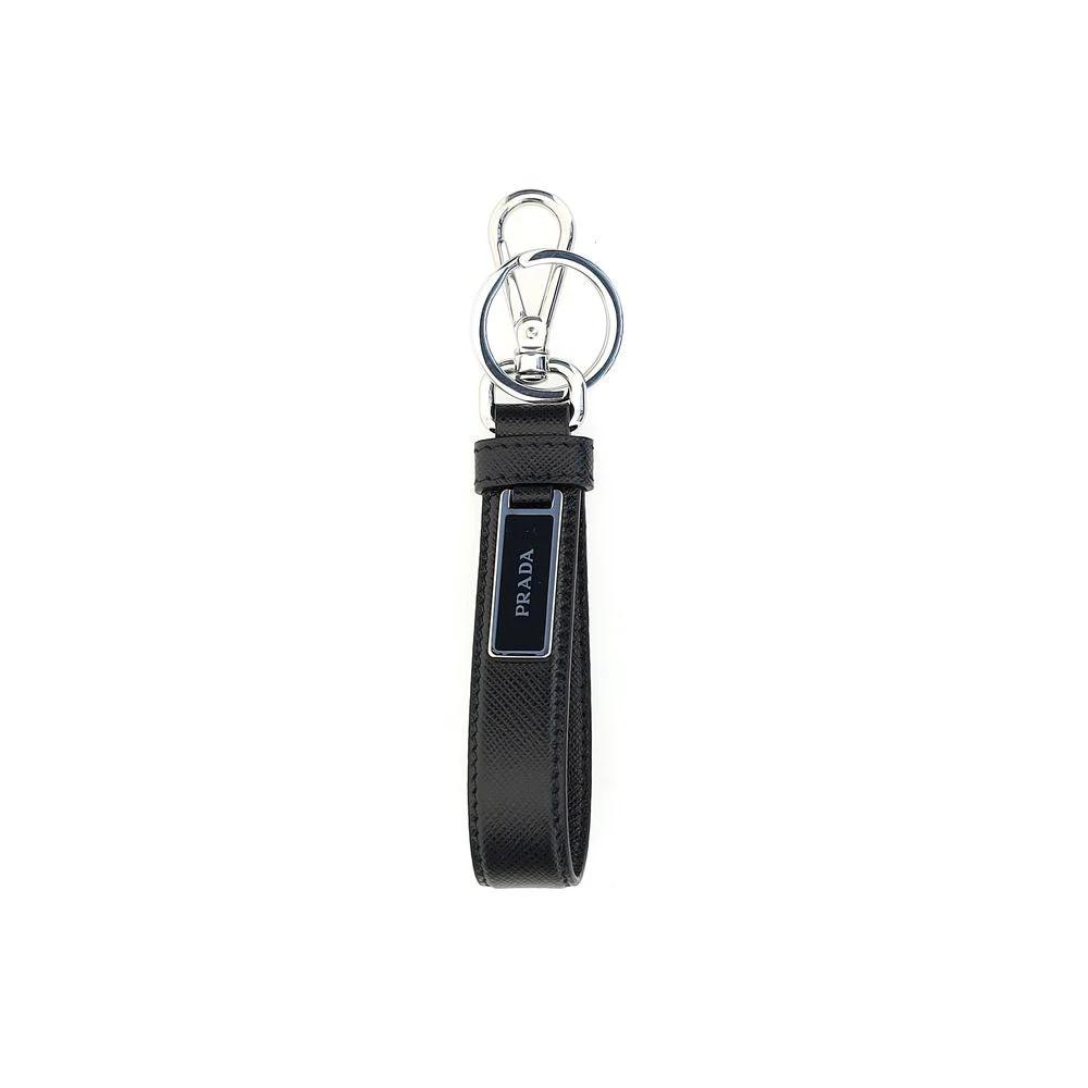 Prada Black Stainless Steel Keychain by Prada