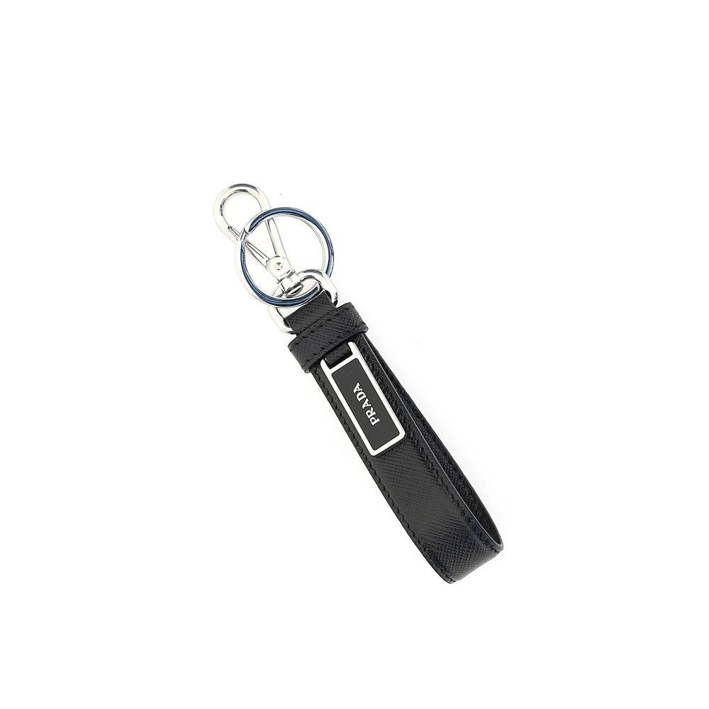 Prada Black Stainless Steel Keychain by Prada