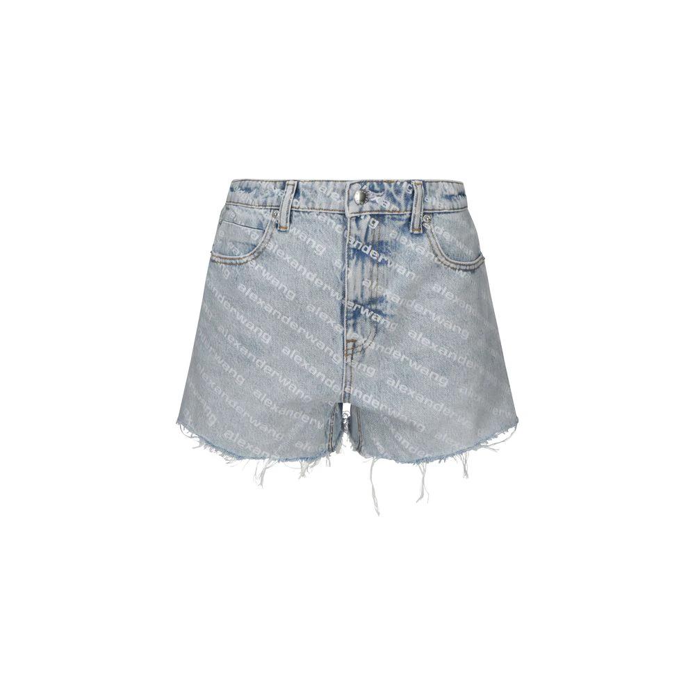 Alexander Wang Blue Cotton Bermuda Shorts by Alexander Wang