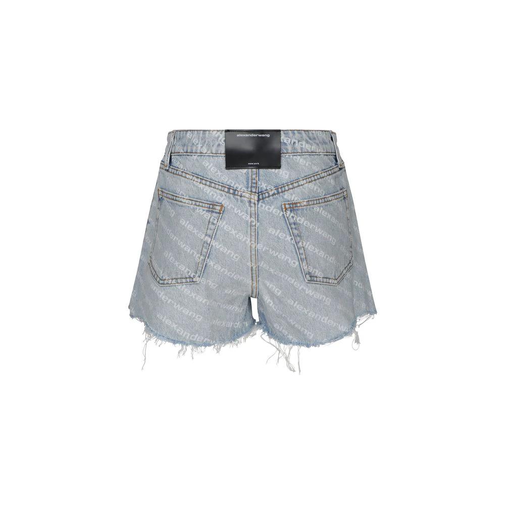 Alexander Wang Blue Cotton Bermuda Shorts by Alexander Wang