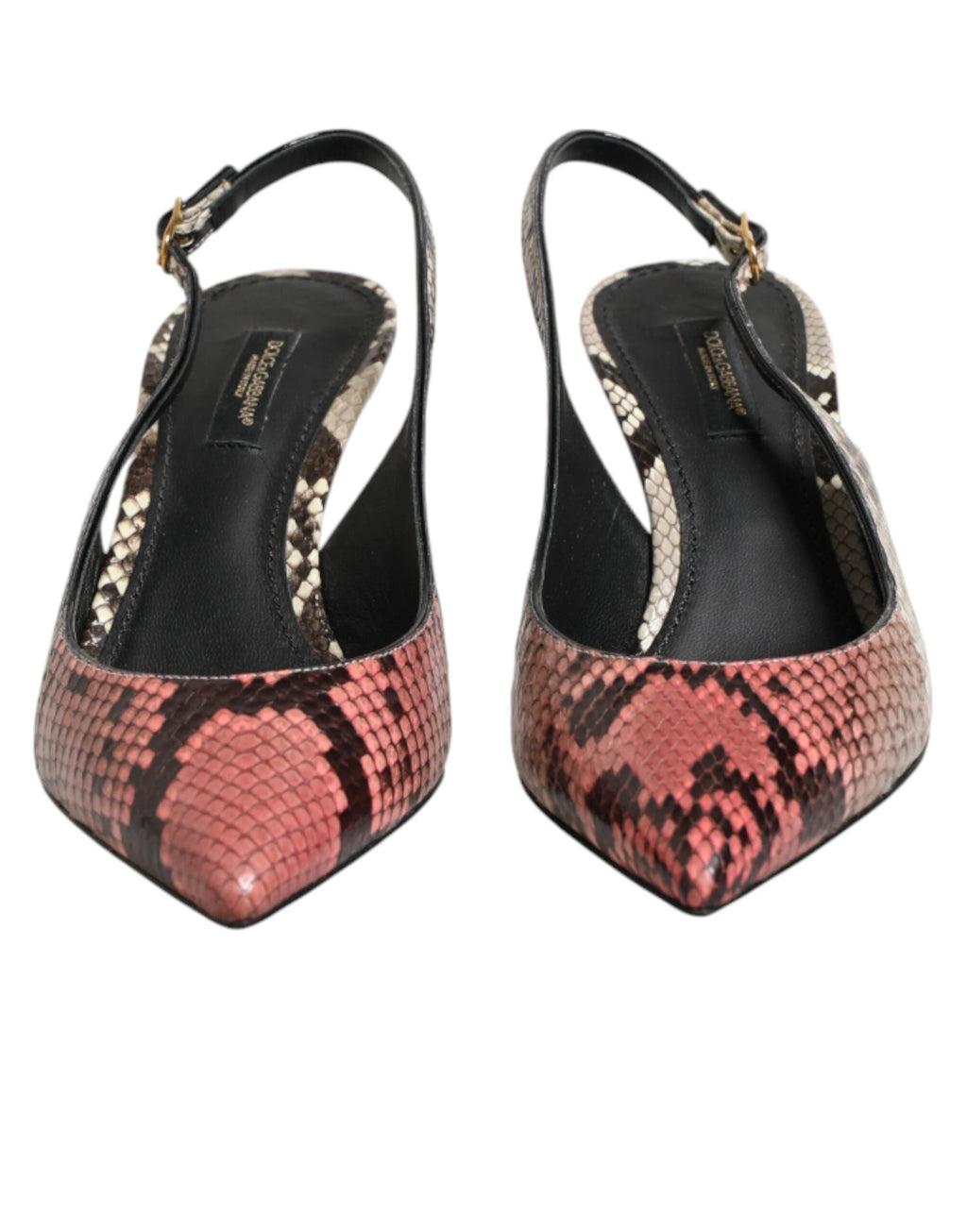 Dolce & Gabbana Multicolor Leather Heels Slingback Shoes by Dolce & Gabbana