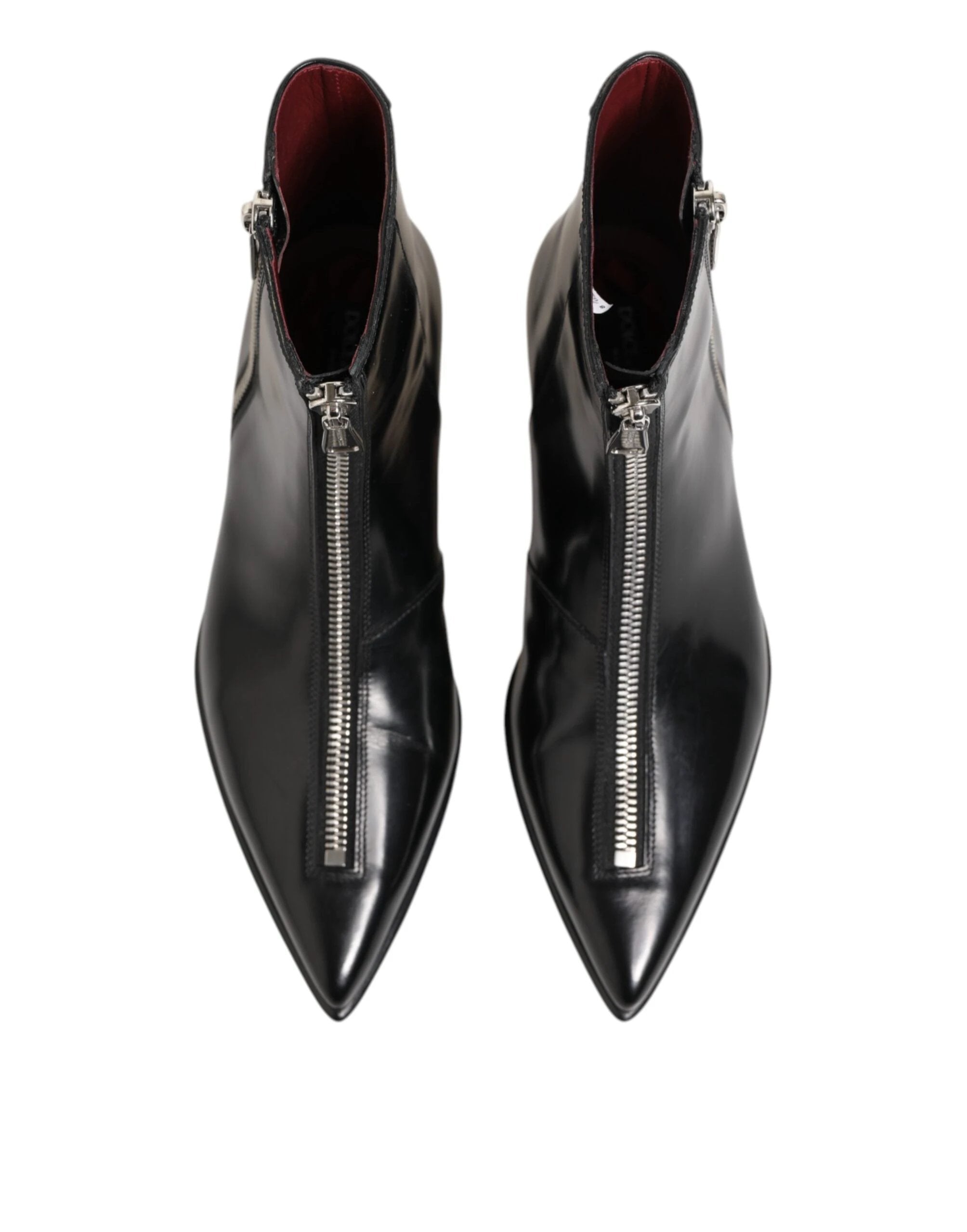 Dolce & Gabbana Black Leather Chelsea Short Ankle Boots Shoes by Dolce & Gabbana