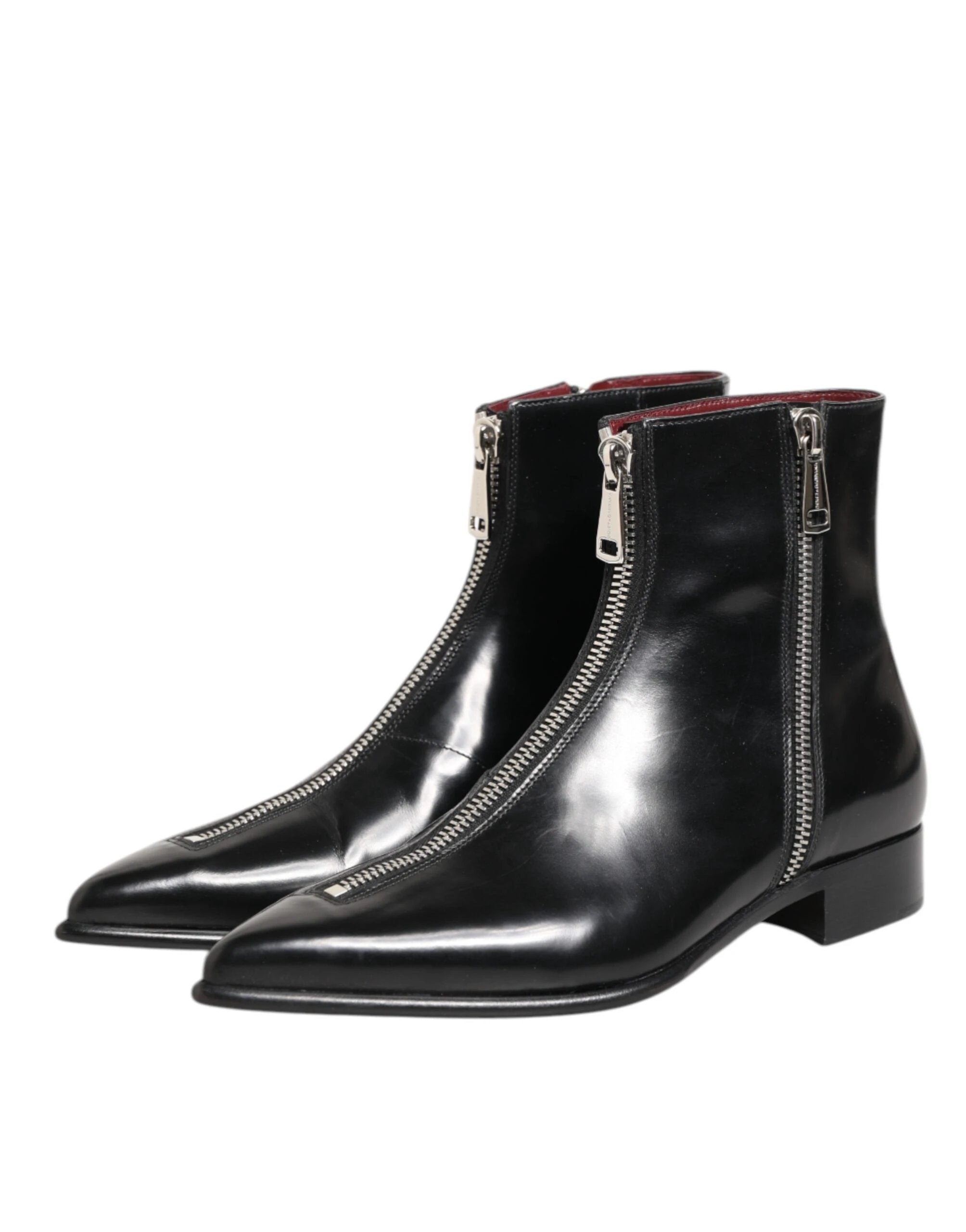 Dolce & Gabbana Black Leather Chelsea Short Ankle Boots Shoes by Dolce & Gabbana