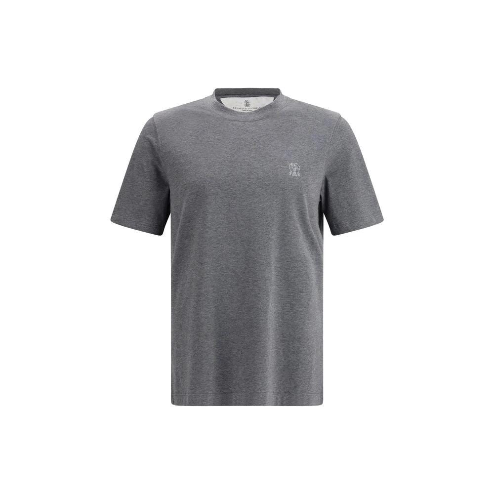 Brunello Cucinelli Gray Cotton T-Shirt by Brunello Cucinelli