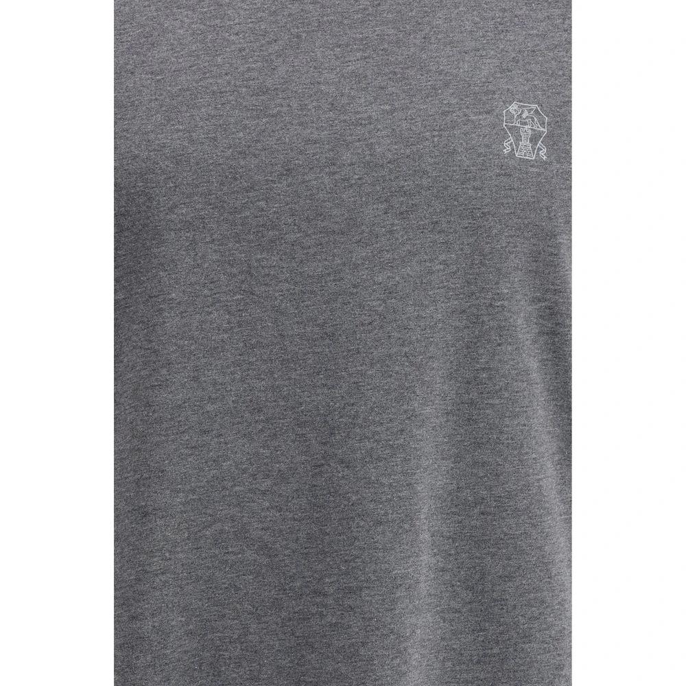 Brunello Cucinelli Gray Cotton T-Shirt by Brunello Cucinelli