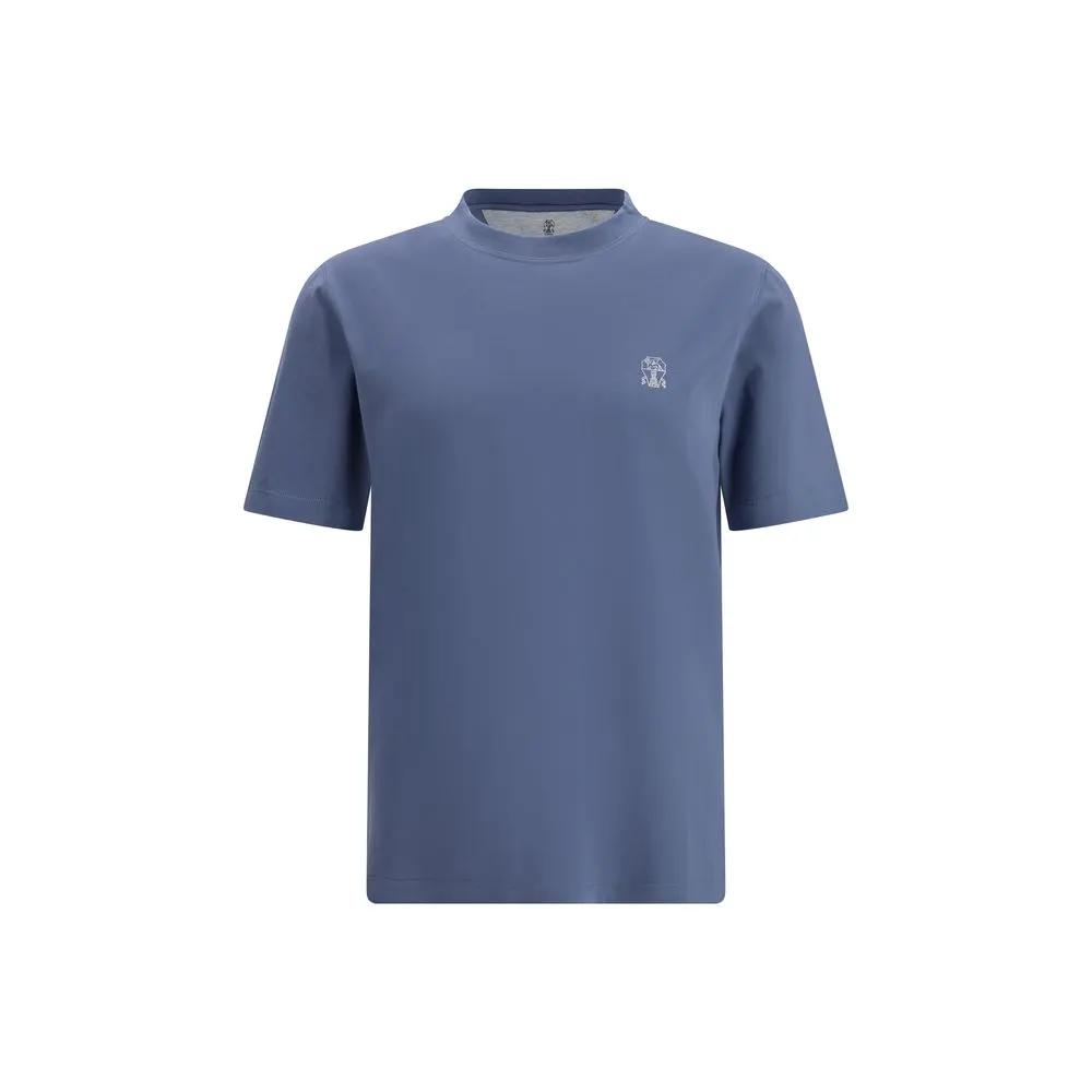 Brunello Cucinelli T-shirt en coton bleu
