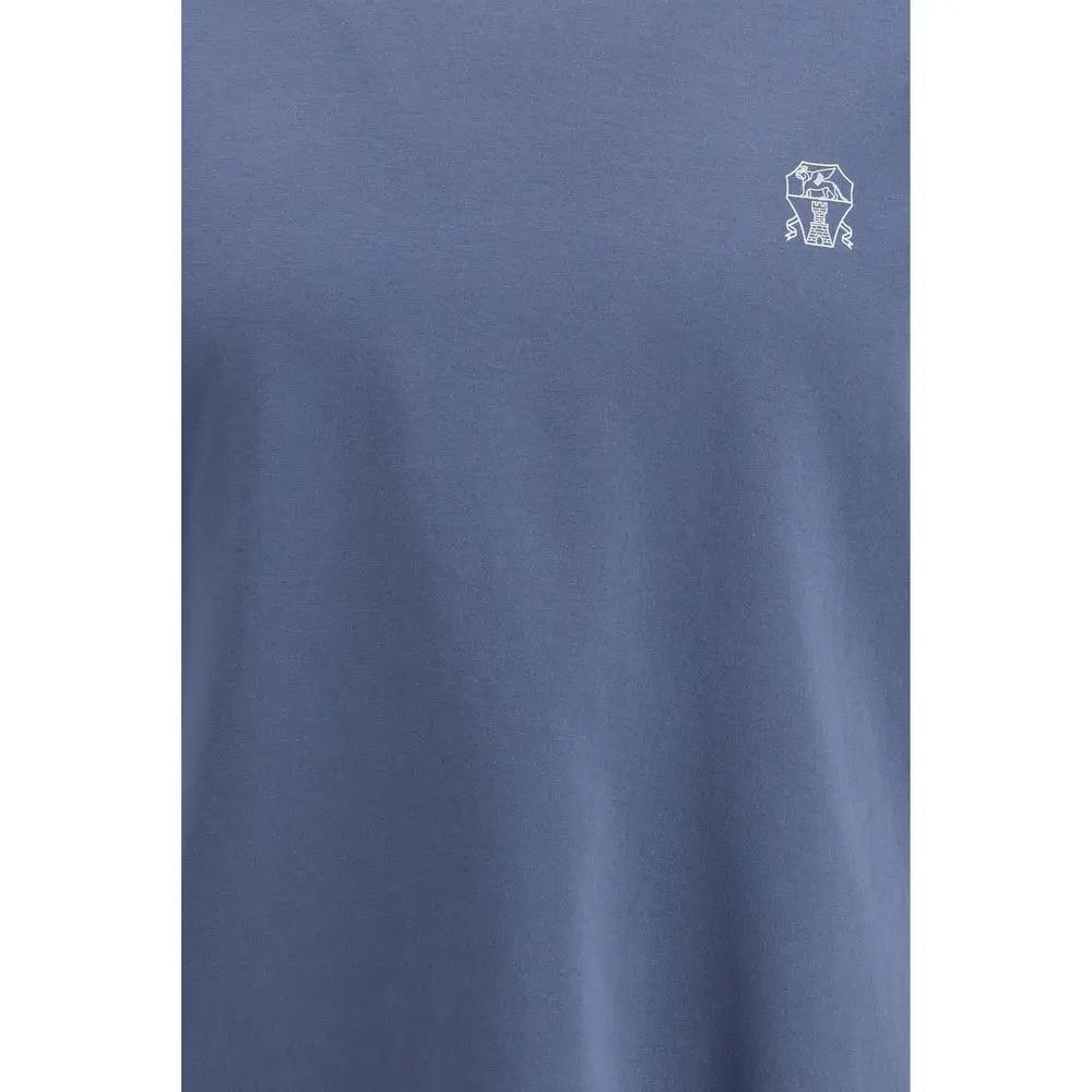 Brunello Cucinelli T-shirt en coton bleu