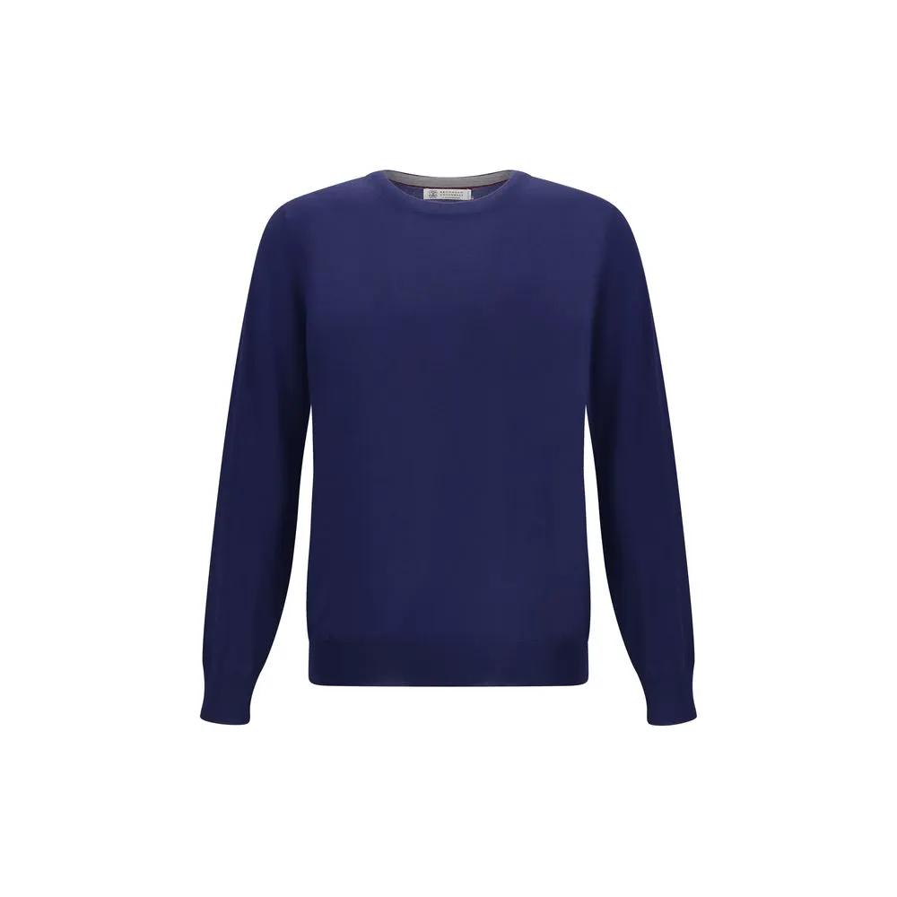 Brunello Cucinelli Blue Wool Oves Aries Sweatshirt