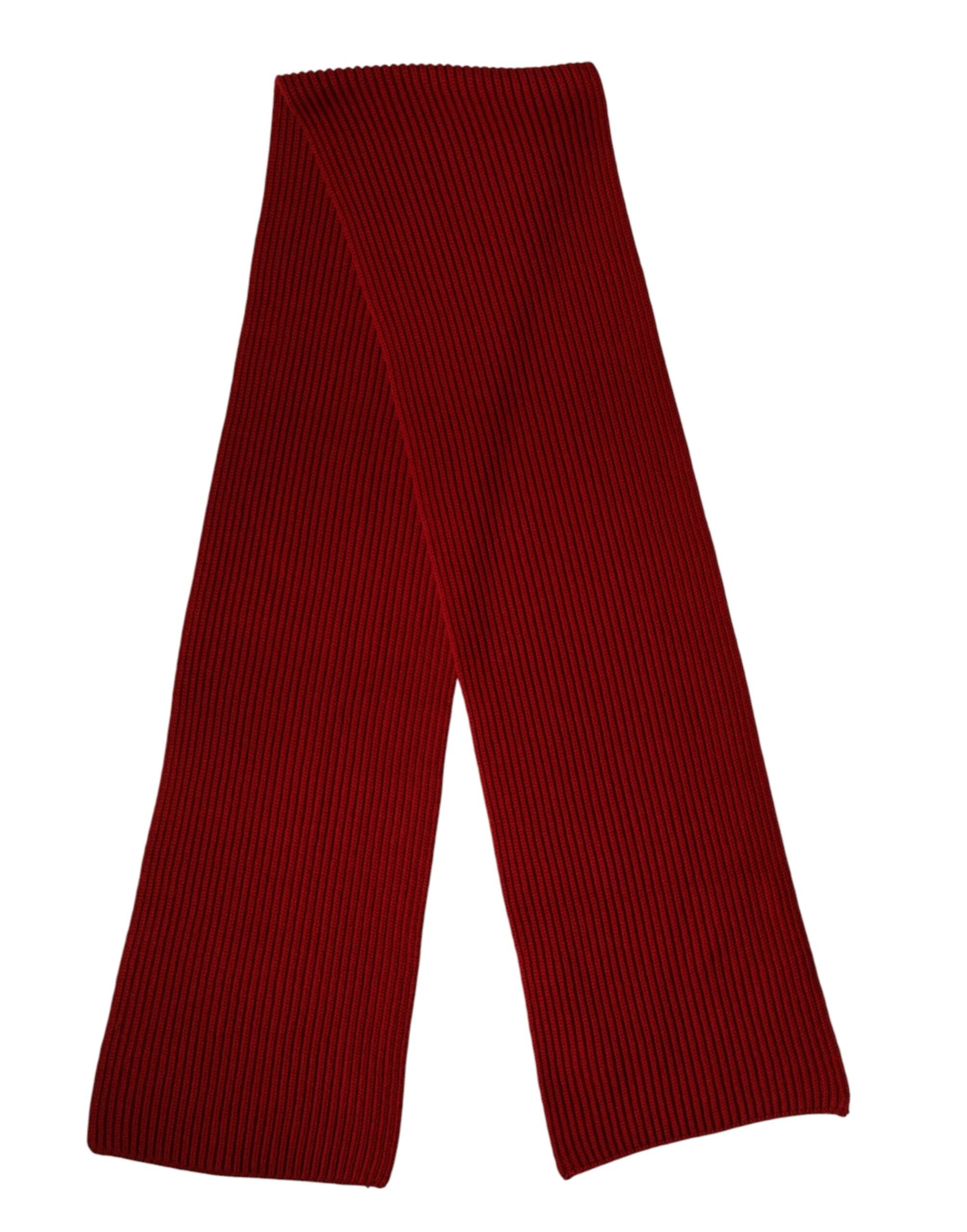 Dolce & Gabbana Red Wool Knitted Neck Wrap Shawl Men Scarf by Dolce & Gabbana