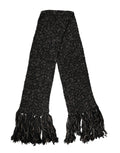 Dolce & Gabbana Black Wool Fringes Neck Wrap Foulard Scarf by Dolce & Gabbana