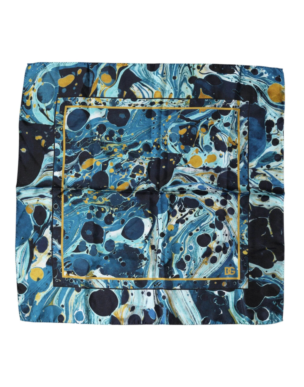 Dolce & Gabbana Multicolor Marble Square Foulard Scarf by Dolce & Gabbana