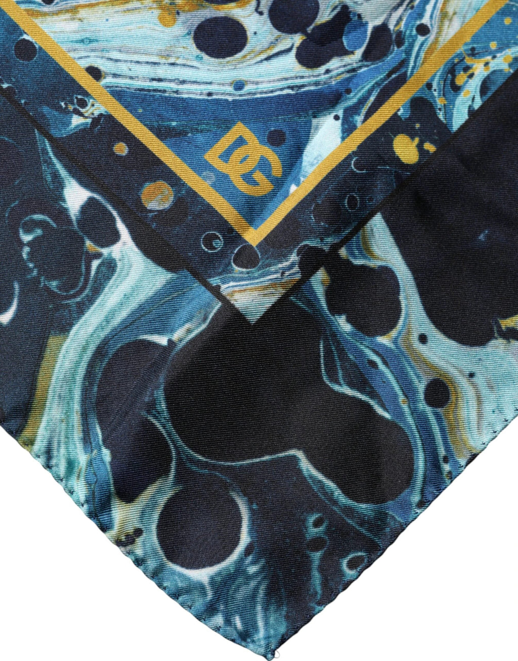 Dolce & Gabbana Multicolor Marble Square Foulard Scarf by Dolce & Gabbana