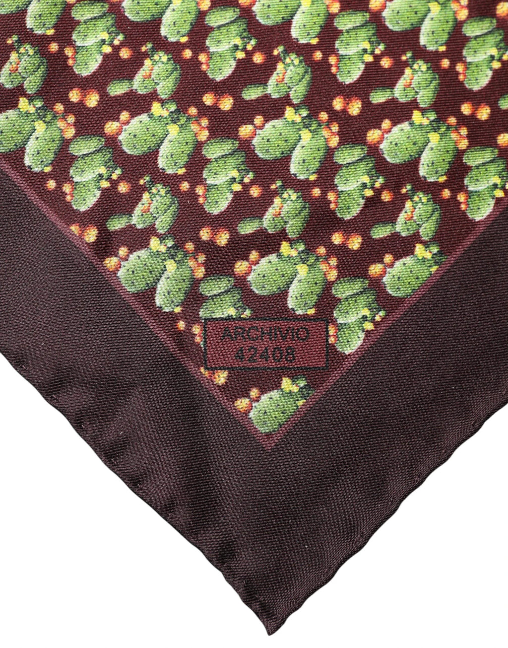 Dolce & Gabbana Brown Cactus Print Square Handkerchief Scarf by Dolce & Gabbana