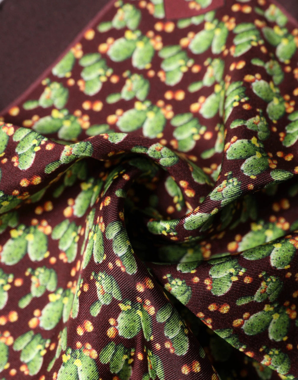 Dolce & Gabbana Brown Cactus Print Square Handkerchief Scarf by Dolce & Gabbana