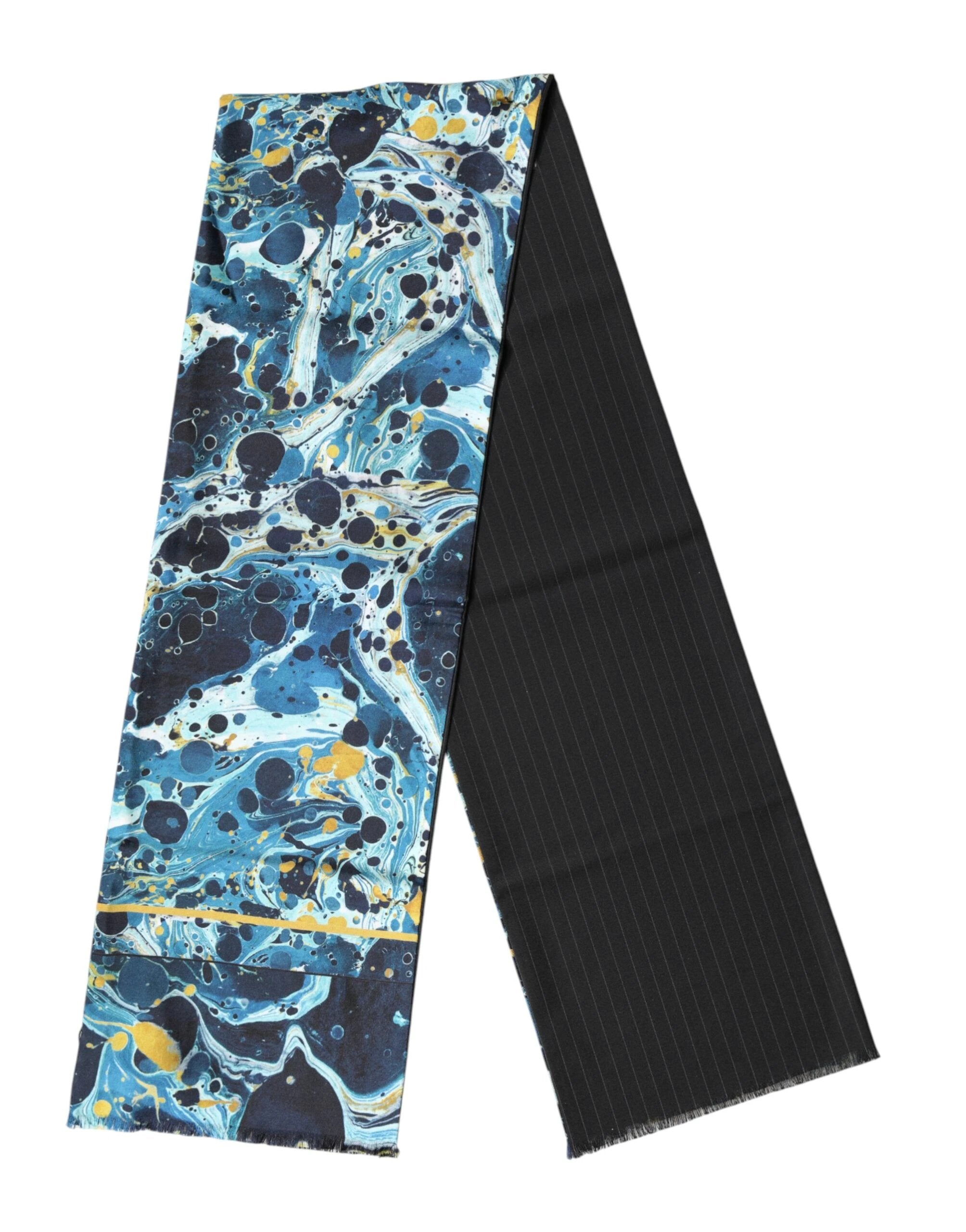 Dolce & Gabbana Multicolor Marble Neck Wrap Foulard Scarf by Dolce & Gabbana