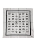 Dolce & Gabbana White Crown Cotton Square Foulard Scarf by Dolce & Gabbana