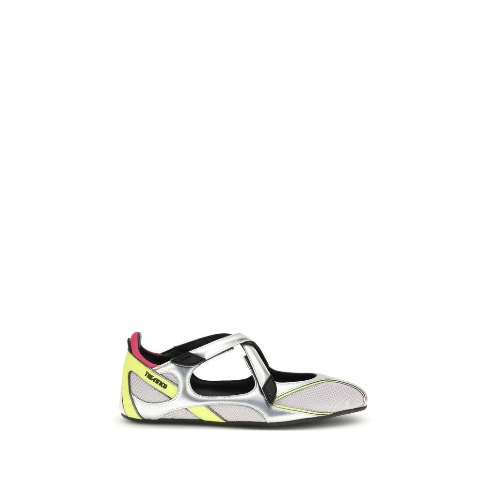 The Attico Silver Polyurethane Ballet Flats by The Attico