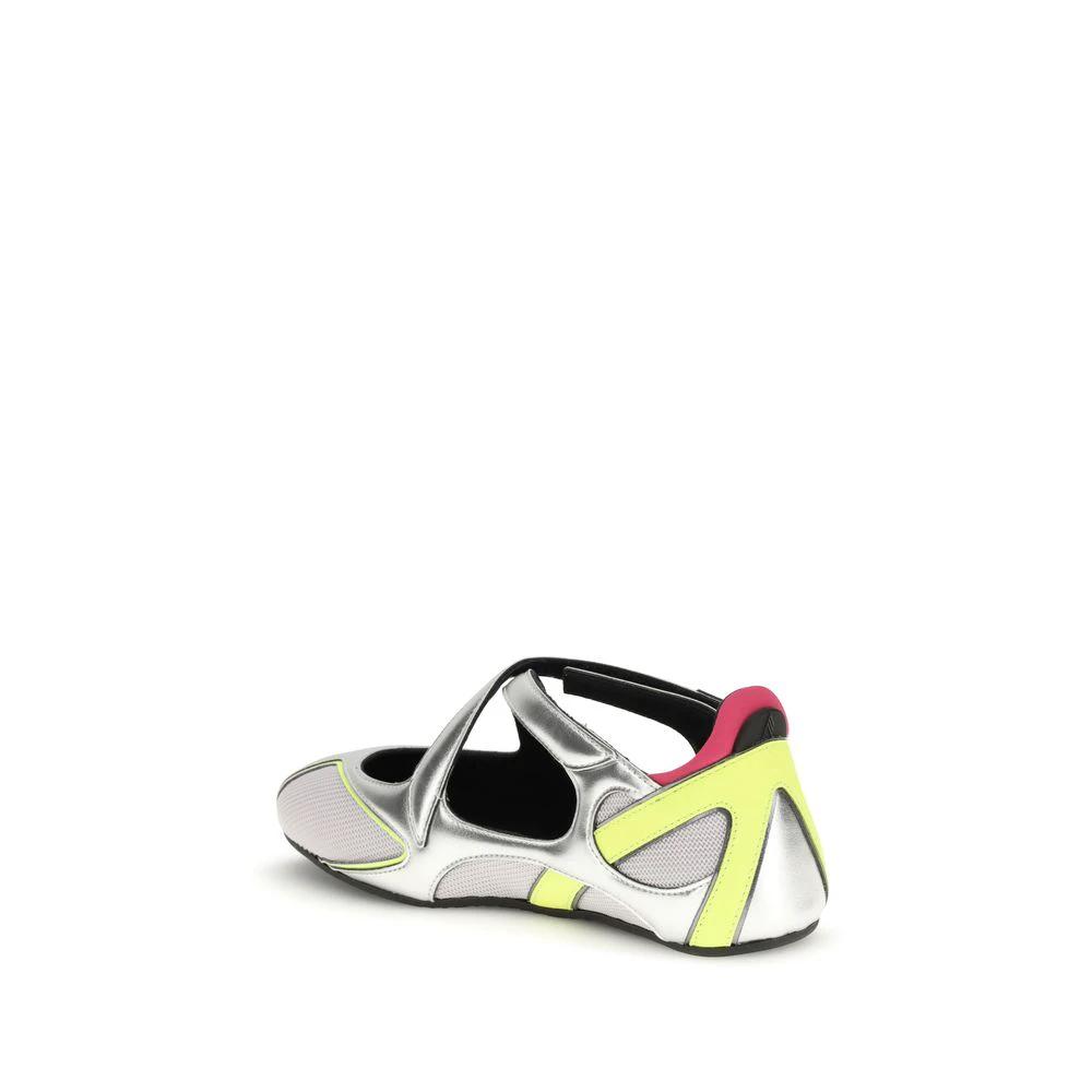 The Attico Silver Polyurethane Ballet Flats by The Attico