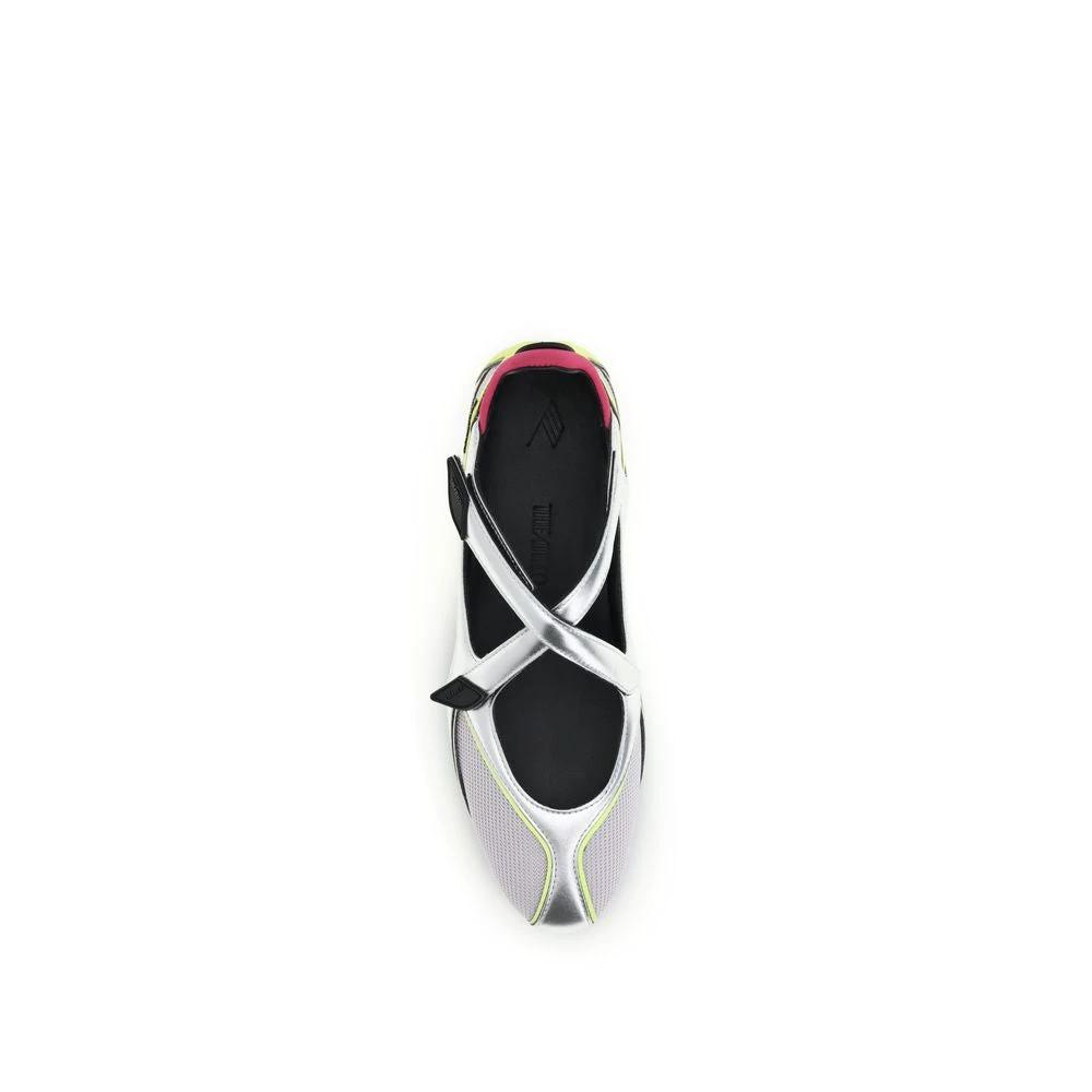 The Attico Silver Polyurethane Ballet Flats by The Attico