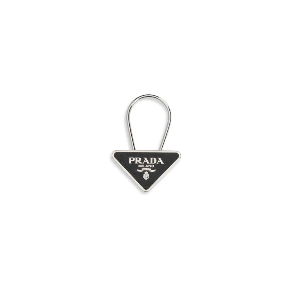 Prada Black Metal Keychain by Prada