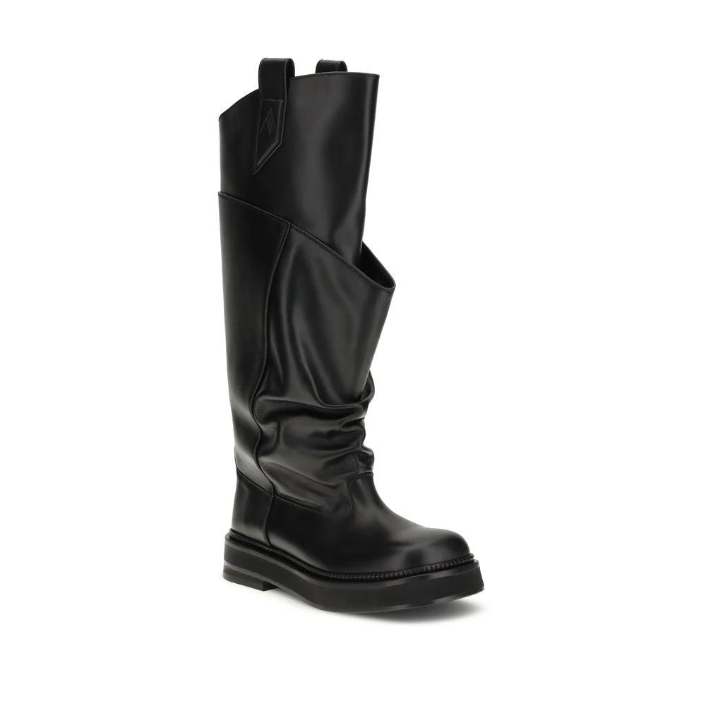 The Attico Black Calf Leather Bos Taurus Boots by The Attico