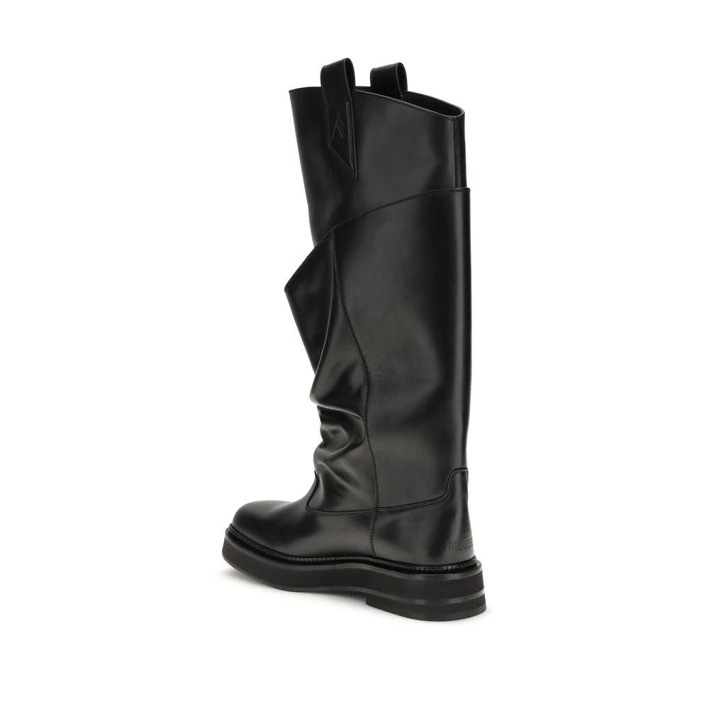 The Attico Black Calf Leather Bos Taurus Boots by The Attico