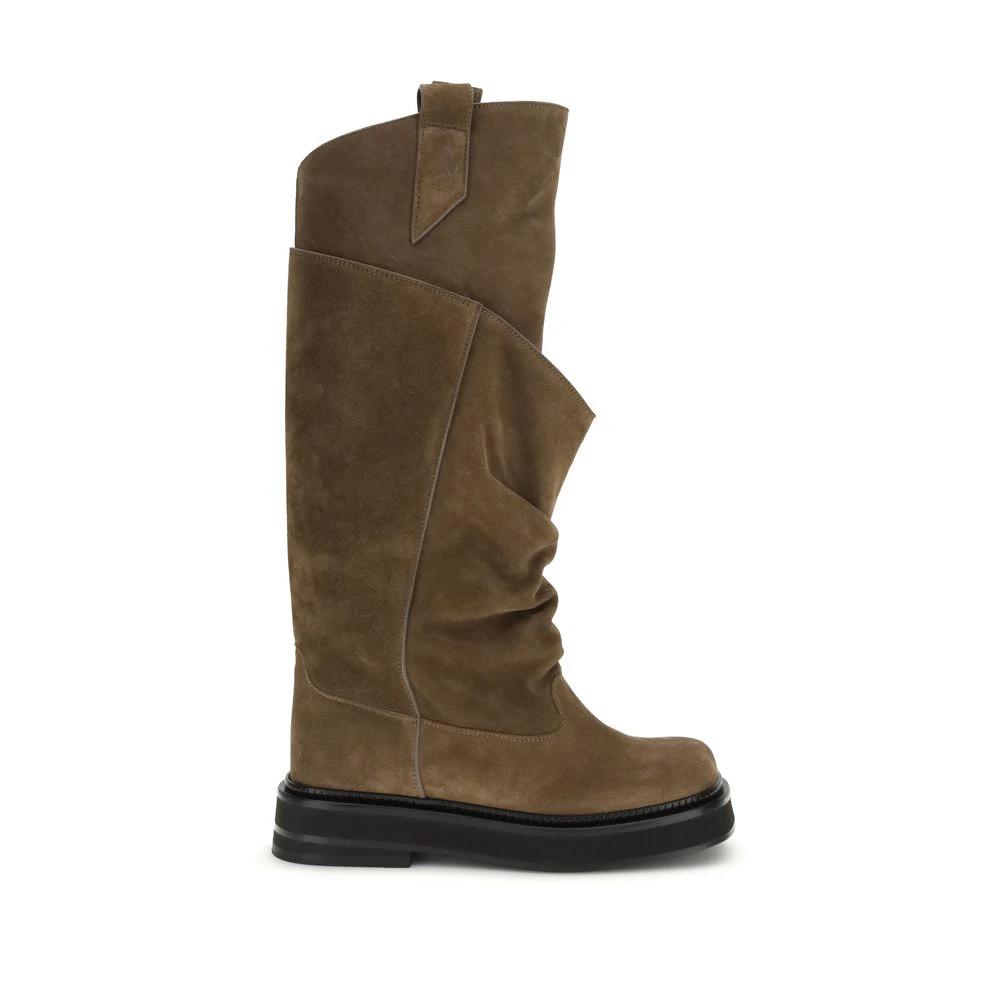 The Attico Brown Calf Leather Bos Taurus Lace-Up Boots by The Attico