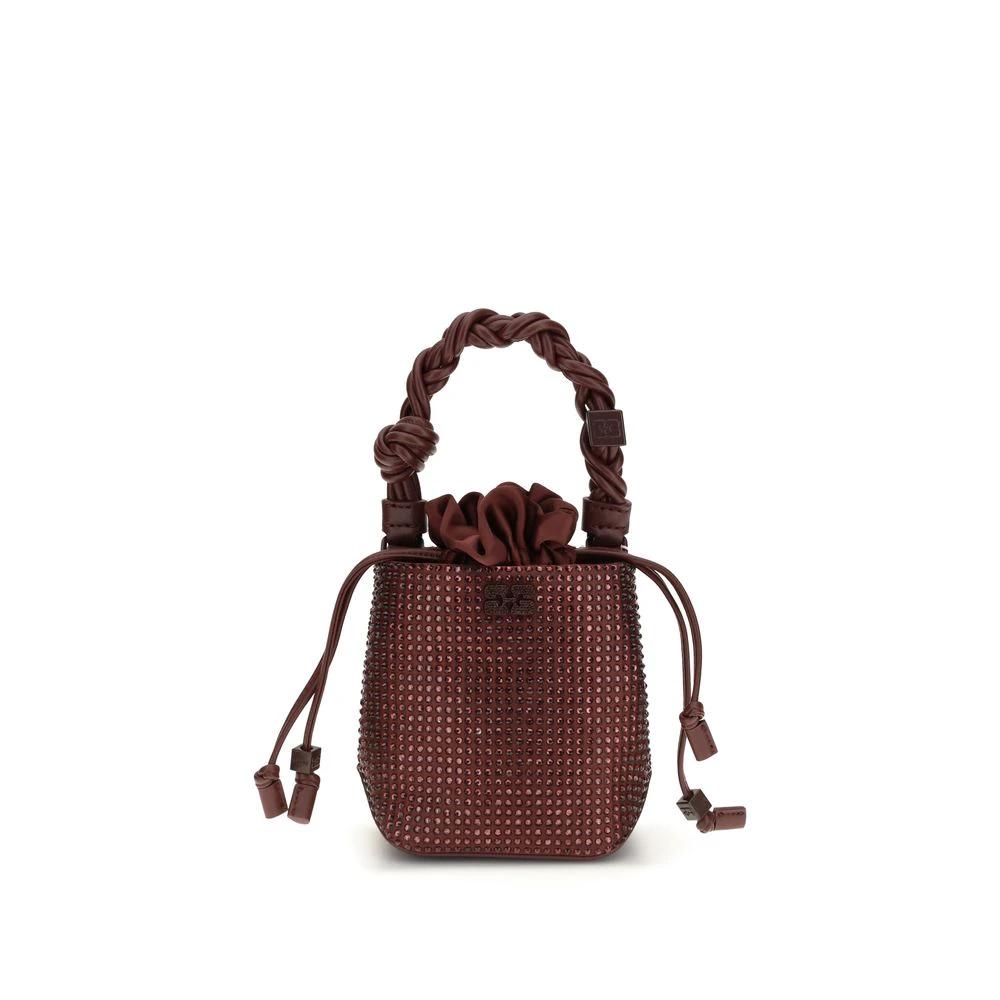 Ganni Bordeaux Recycled Polyester Handbag by Ganni