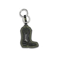 Ganni Black Recycled Leather Keychain by Ganni