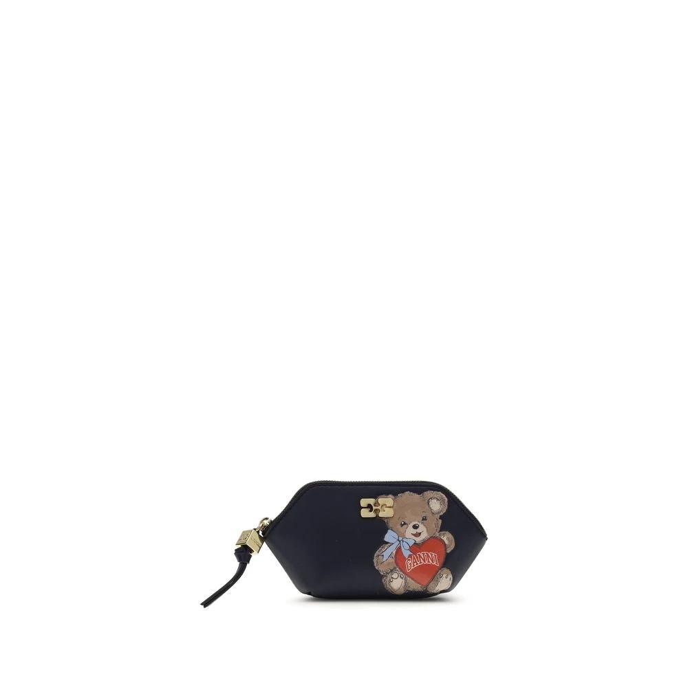 Ganni Black Recycled Leather Wallet by Ganni