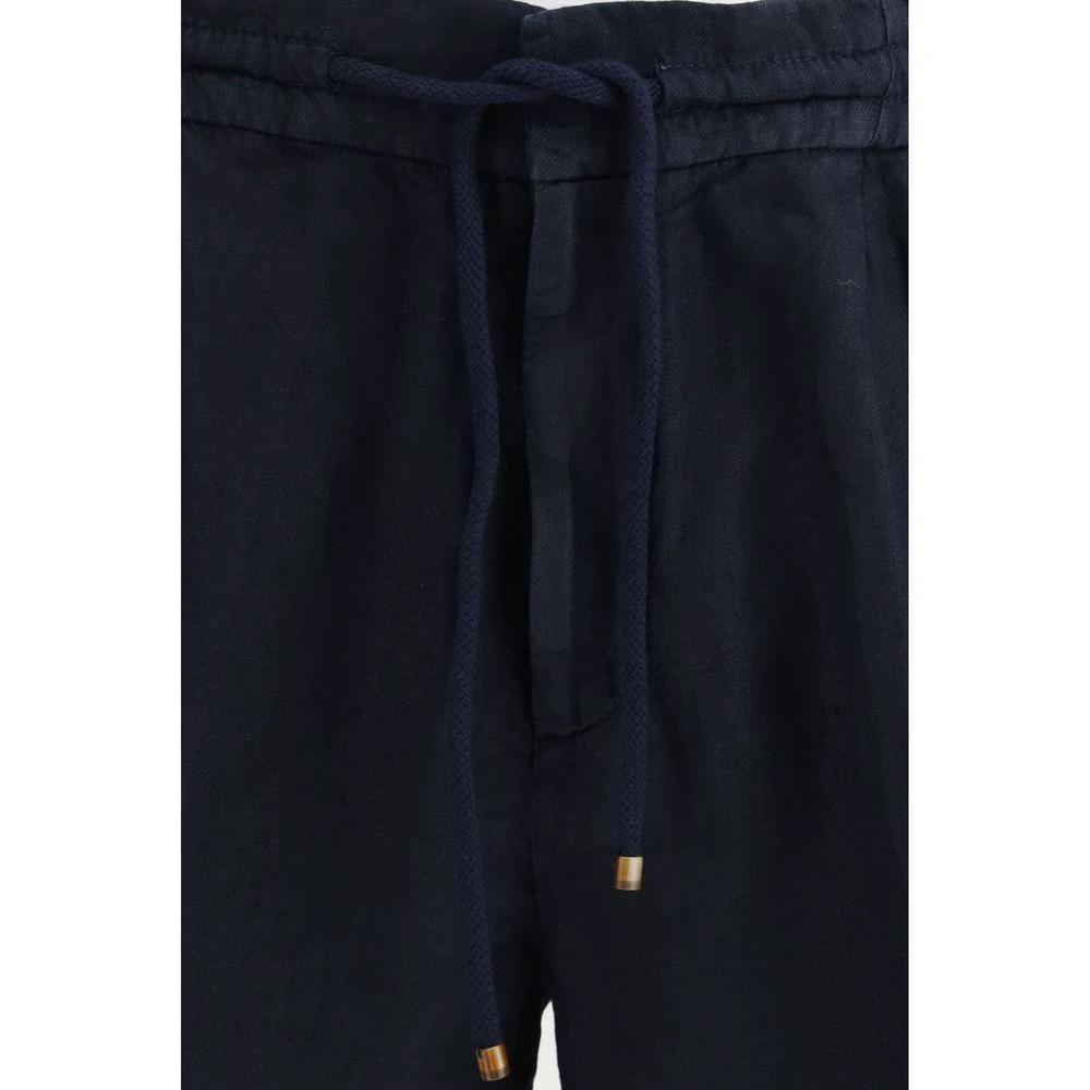 Brunello Cucinelli Blue Linen Bermuda Shorts by Brunello Cucinelli