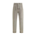 Jean droit en coton bicolore Brunello Cucinelli