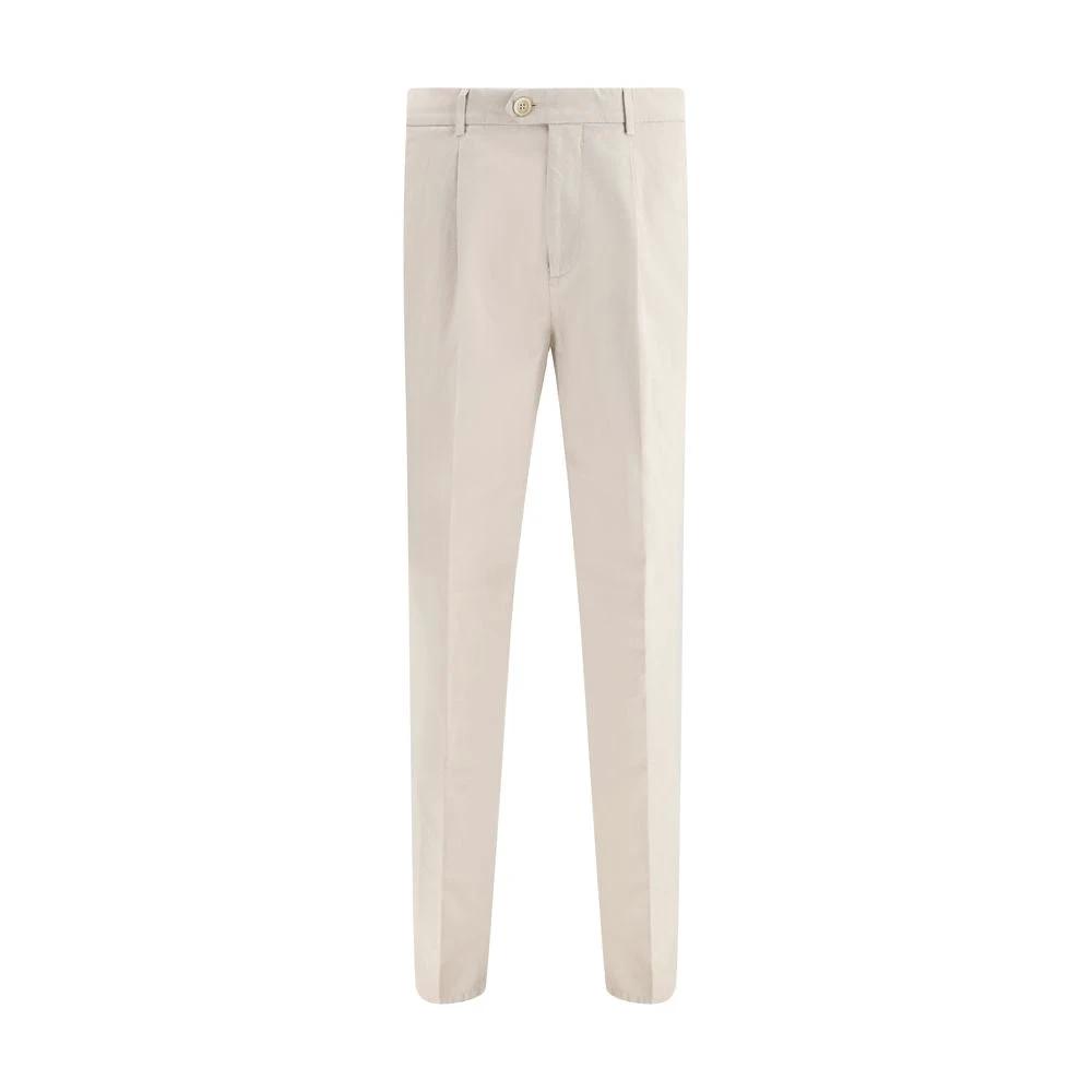 Brunello Cucinelli Beige Cotton Casual Pants by Brunello Cucinelli