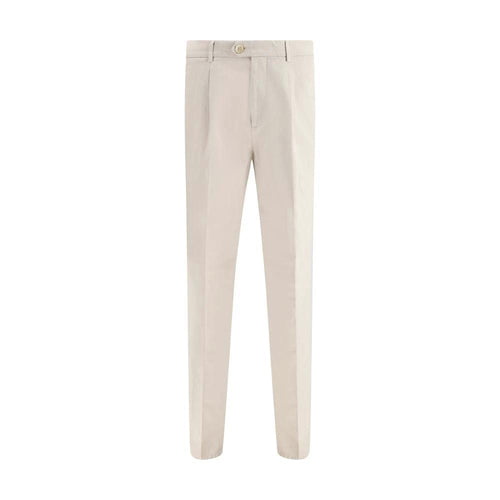 Brunello Cucinelli Beige Cotton Casual Pants by Brunello Cucinelli