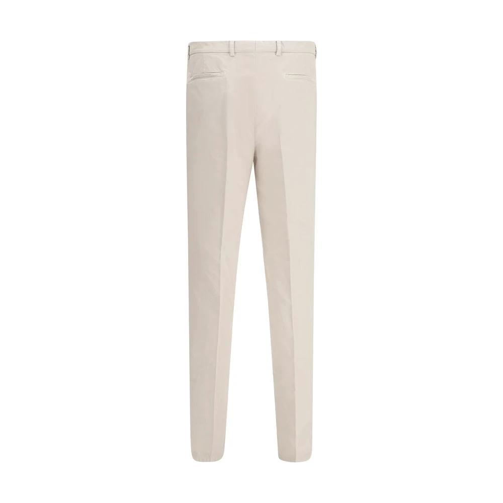 Brunello Cucinelli Beige Cotton Casual Pants by Brunello Cucinelli